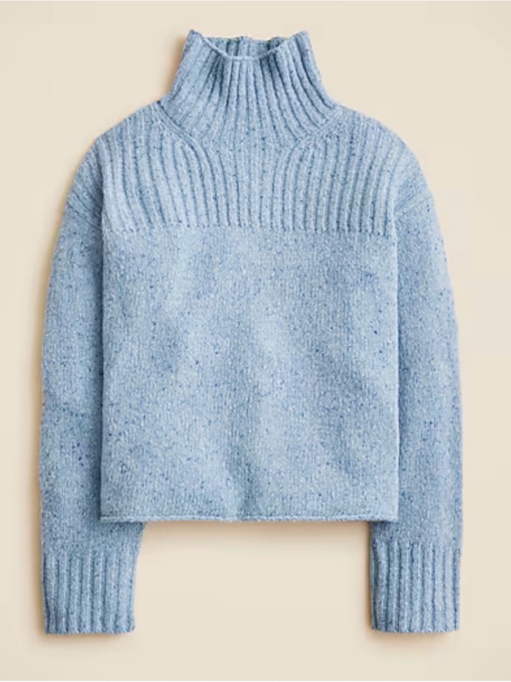J. Crew Light Blue Ribbed Mock Neck Sweater